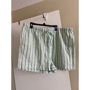 Belle Isle High-Rise Pull-On Linen Short Torrid 3X Striped Beach Lounge NWT